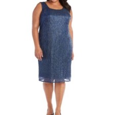 R M Richards Sparkly Sheath Dress Party Cocktail Evening Plus Size 12