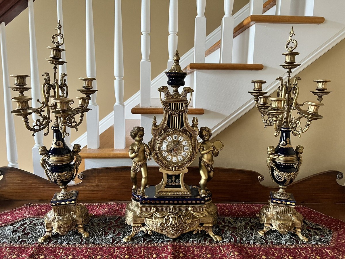 Mantle Clock And Candelabra Set | eBay