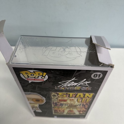 Funko Stan Lee with Comic Cover Background and Display Case NEW (package distres - Picture 6 of 13