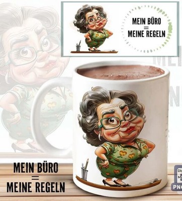 Tasse Woman Grumpy Arbeit Büro Home Geschenkidee Coffee peace overthinker