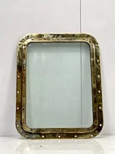 Vintage Heavy Brass Marine Square Porthole – Sturdy Wall Fitting with Glass Lens