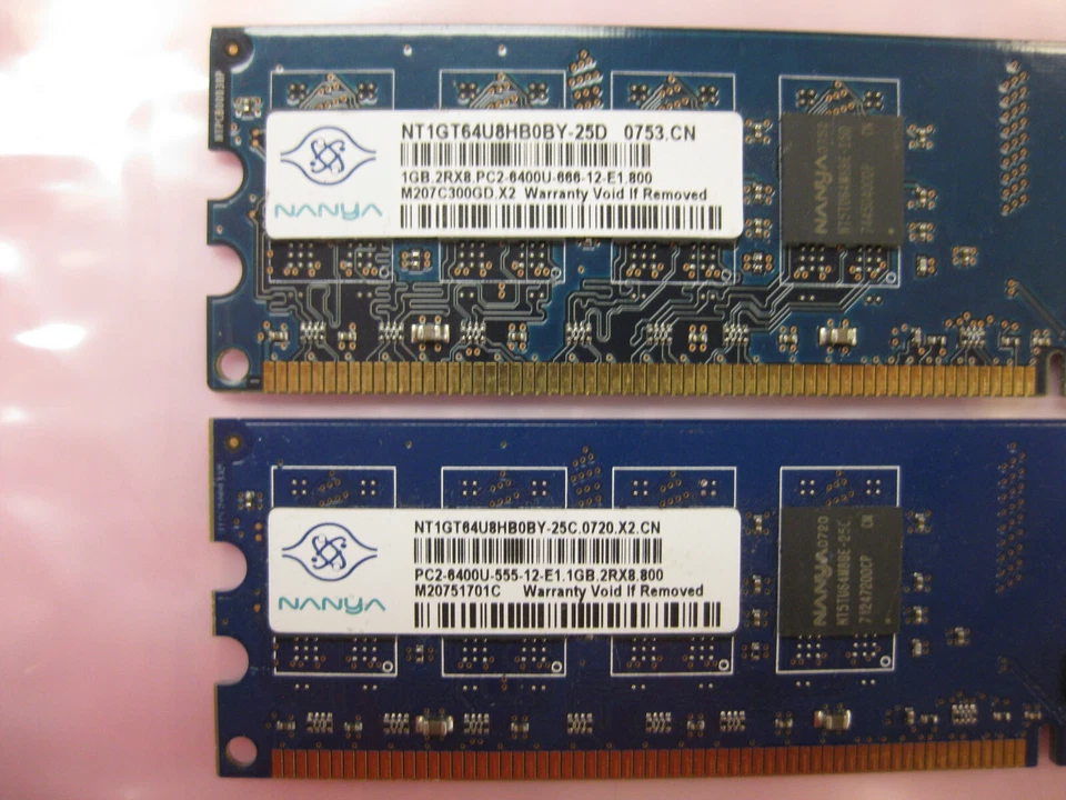 NANYA 2gb (2 x 1gb) DDR2 PC2-6400U Memory,Standard Desktop Memory NT1GT64U8HB0BY - Image 2 of 4