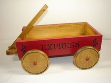 Handfinished Red Wooden Wagon  Will Fit American Girl/Bitty Baby/Bears  New