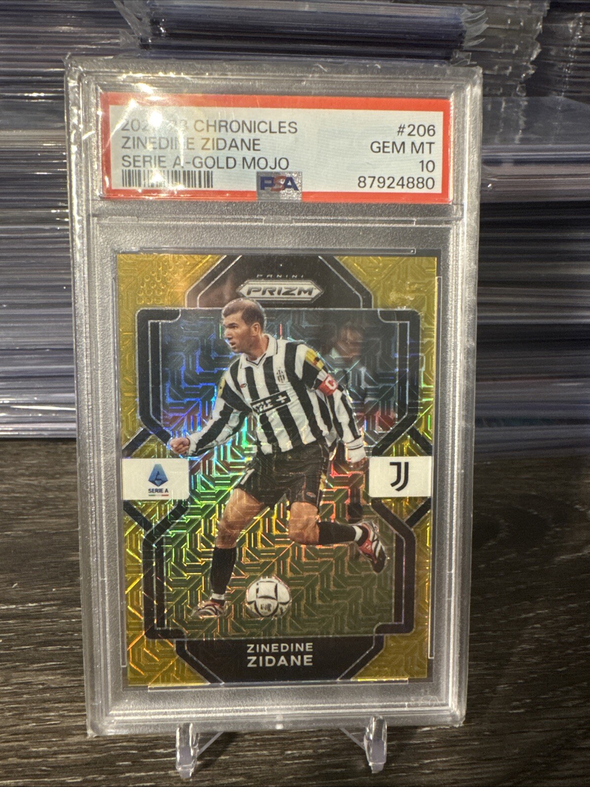 2022 Chronicles Zinedine Zidane Prizm Serie A Gold Mojo #206 /10 PSA 10 Pop 1