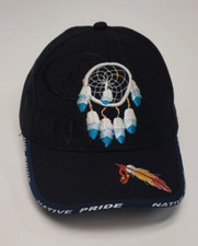 Native Pride Baseball Cap Indian Dream Catcher Feather Shadow Black Embroidered