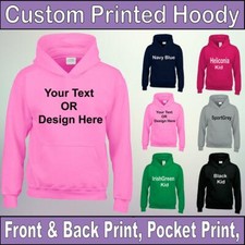 Personalised Hoody Kids Custom Printed Hoodie Event Stag Hen Party Logo Workwear