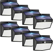 Solar Lights Outdoor, [138 LED/8 Packs] Solar Motion Sensor Security Lights with