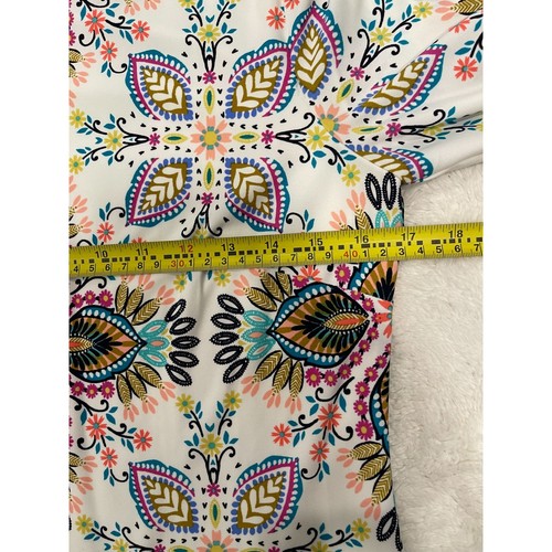 Eliza J Women's Colorful Print Short Sleeve Midi Shift Dress 6 Stretch Workwear - Picture 8 of 8