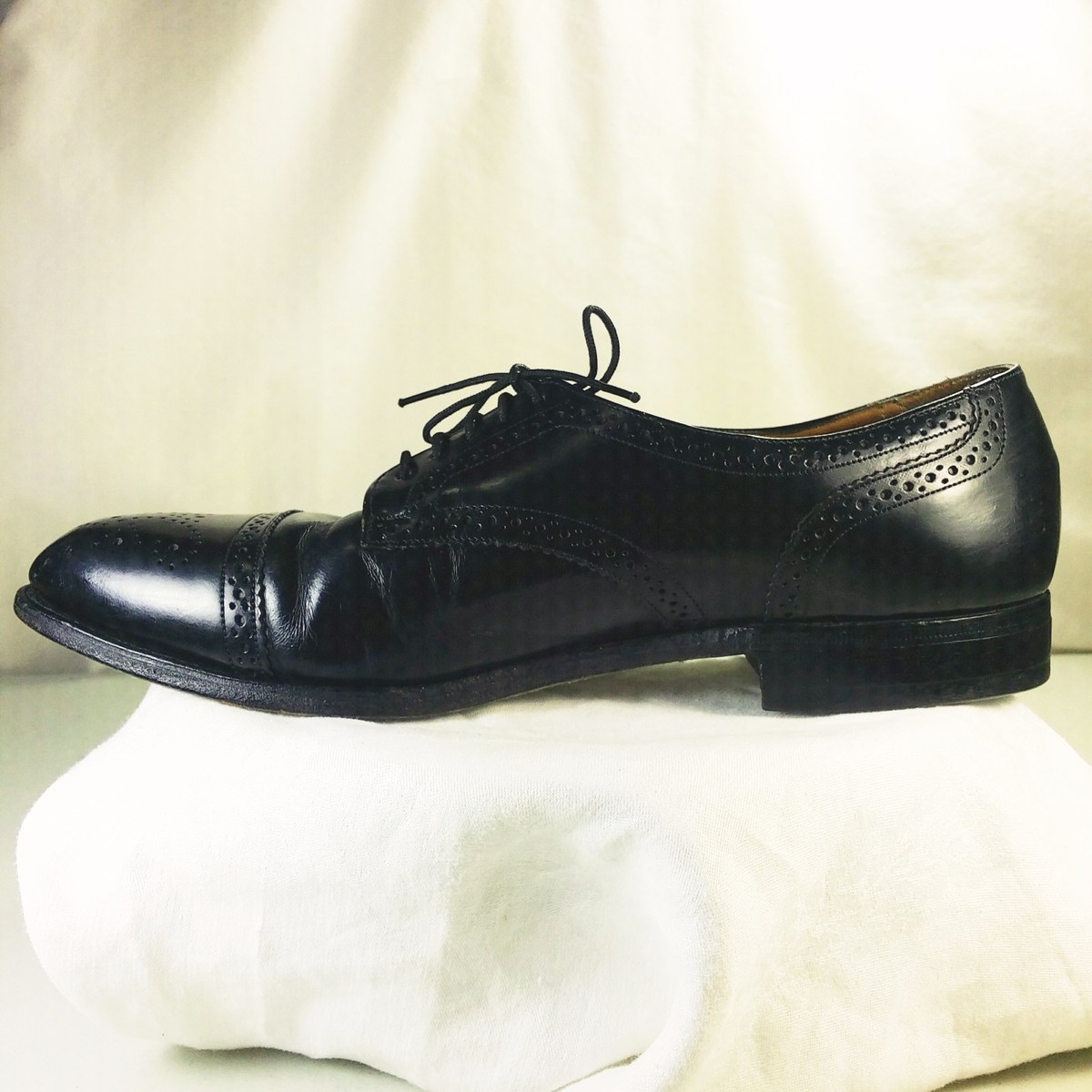 Johnston & Murphy Wingtip Oxford Dress‎ Shoes Optima Black Leather Mens 10 Men main image 4