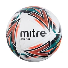 Mitre Unisex Soccer Ball Professional Plus White/Black/Blood Orange/Pitch Green