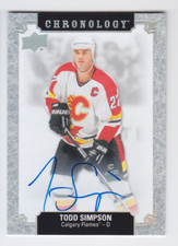 2018-19 UD CHRONOLOGY TODD SIMPSON AUTO FH-CA-TS HISTORY AUTOGRAPH Flames
