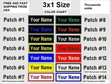 BEST SELLING 3x1 SIZE Custom NAME TAG Embroidered "Iron on", USA FAST SHIPPING