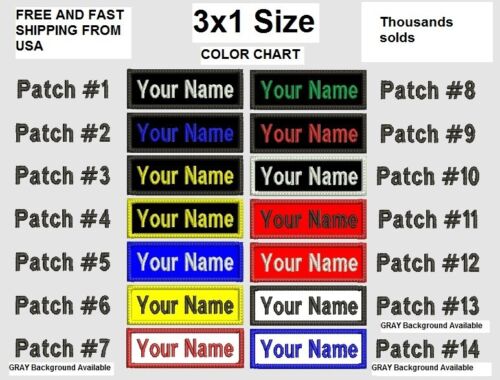 BEST SELLER 3x1 SIZE Custom NAME TAG Embroidered "Iron on", USA FAST SHIPPING - Picture 1 of 26