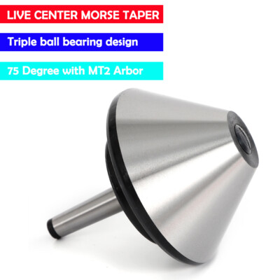MT2 4.66'' Bull Nose Live Center Morse Taper #2 Bull 75 Degree For Lathe 120mm