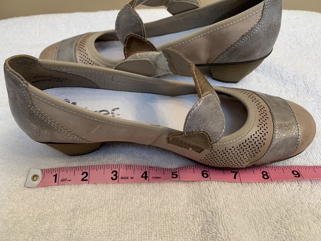 Rieker Mariah Heels Mary Jane Clay Metallic Gray Taupe Size 38 US 7 - 7.5 | eBay