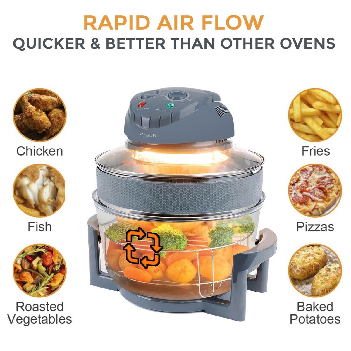 17L Halogen Convection 1400W Electric Cooker Oven Air Fryer with