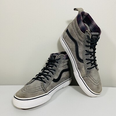 靴 SK8-HI Off the Wall Script HighTop Shoes Vans off the Wall Sk8 Hi Tartan Daze Punk Spike Skate