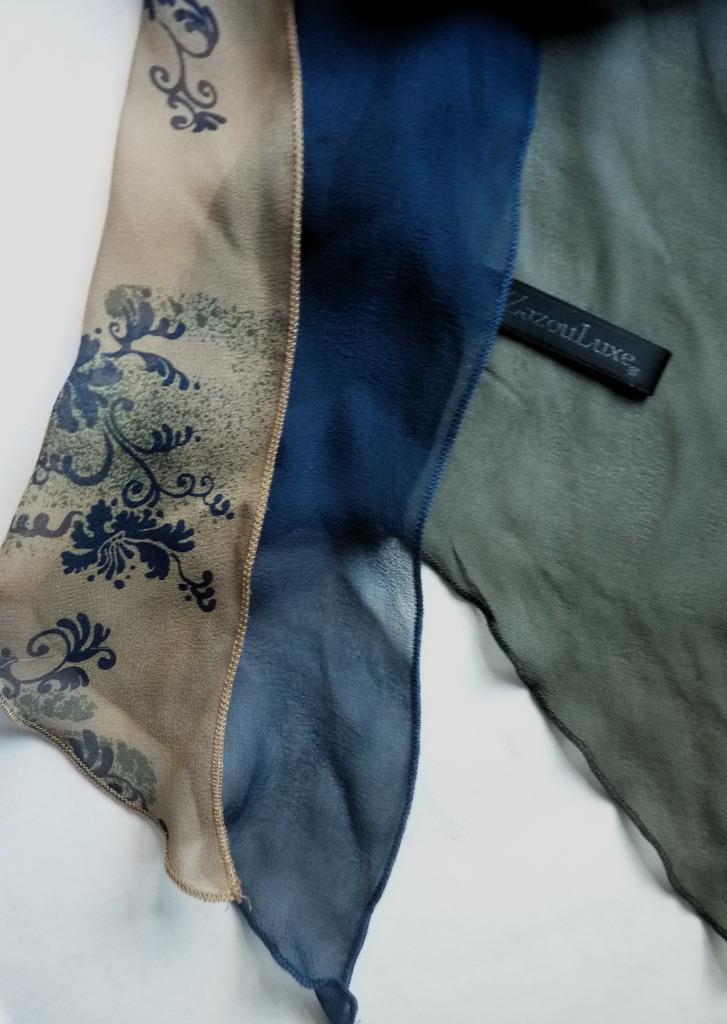 ZAZOU LUXE THREE LAYERS SILK SCARF | eBay