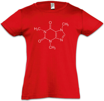 Caffeine Molecule Kids Girls T-Shirt Fun Nerd Coffee Chemist Chemistry Teacher