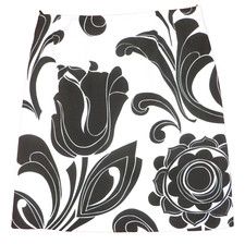 SK18688-TALBOTS Women's Stretch Cotton A-Line Skirt Slit Floral Size 12P