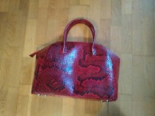 Sac À Main Rouge En Peau De Serpent python