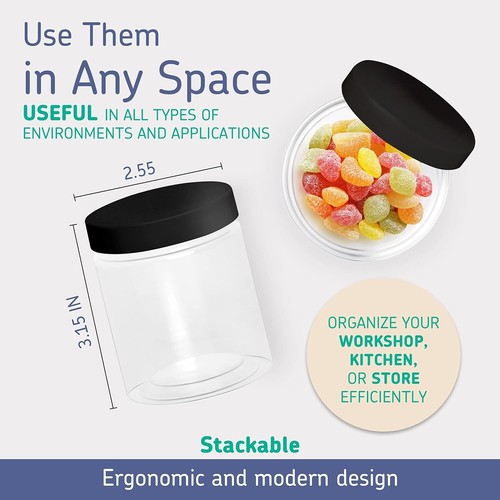 Convenient Meal Prep Plastic Jars - 6 oz Storage Containers, 24 pack - Picture 4 of 10