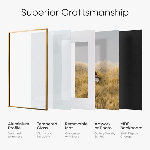 Picture 20x28 Bronze Frame,High End Metal Poster Frames,Tempered Glass - Picture 5 of 9