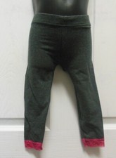Dori Creations cotton spandex Charcoal Leggings W/ Pink Lace Child sizes