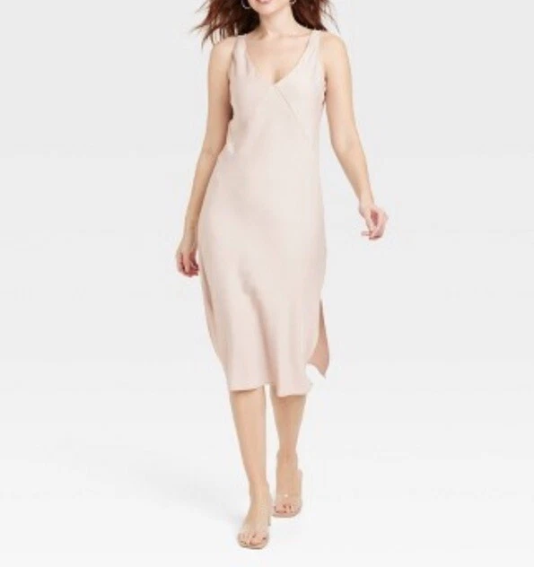 Satin dress shop cream