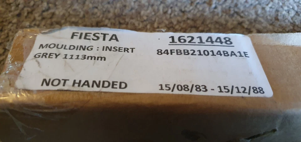 Original NUEVO NOS Ford Fiesta Mk2 XR2 XR2i RS1800 Puerta Delantera Moldura Gris Inserto - Imagen 3 de 4