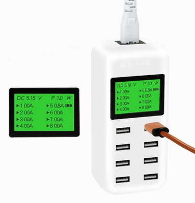 8 Fach LCD Multi USB Port 12V Netzteil Adapter Ladegerät Ladestation NEU 5V M7U7