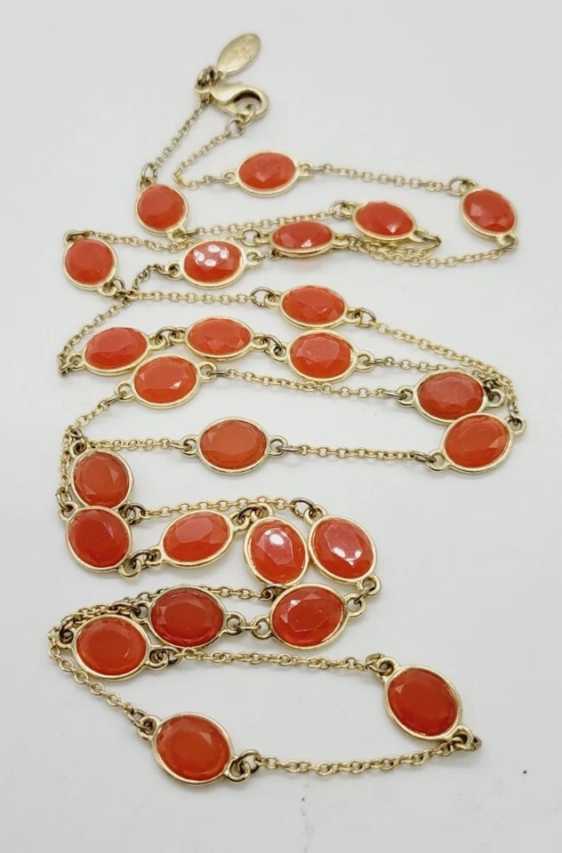 Collar Ann Taylor Color Ámbar Tono Dorado Largo 42 pulgadas Foto 3 de 4