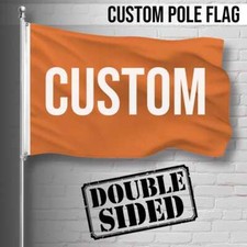 Custom Double-Sided Pole Flag - Personalized IndoorOutdoor Decor 3x2 5x3 Sizes