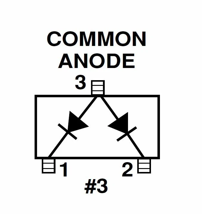 Detector/mezclador de diodo RF Schottky Agilent HSMS-2823 (x10) Avago/HP doble SOT-23 Foto 2 de 2