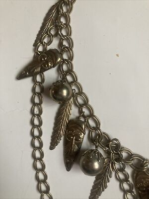 Vintage Estate Gold Mask And Leaf Dancer Belt Jewelry 30  display picture 3