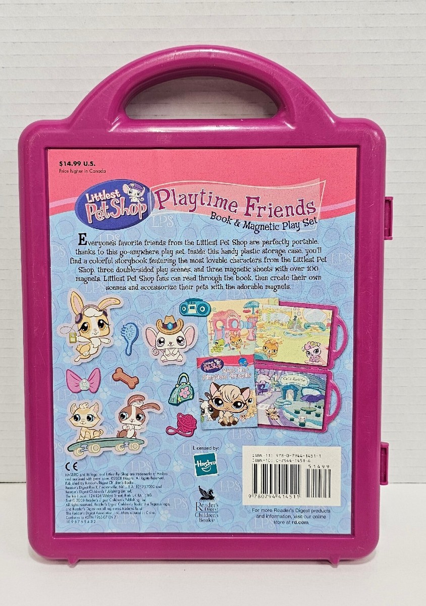 Pre Owned 2008 Littlest Pet Shop Playtime Friends Book Magnetic Play Set
