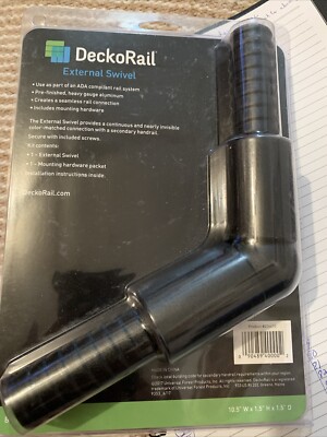 DECKORAIL 236610 Black ADA Hand Rail External Swivel