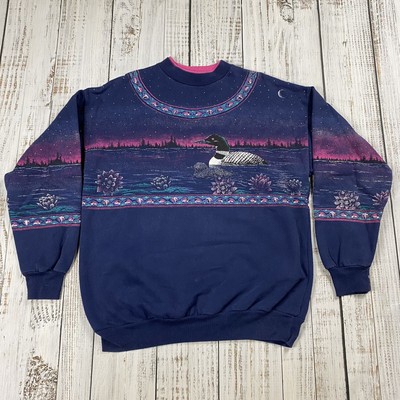 VTG 90S ARTISANS SUNSCHEIN DESIGNS DUCK ALL OVER PRINT GRAPHIC
