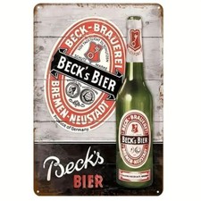 Blechschild Becks Bier Werbeschild Vintage Retro 30x20cm TEL1129