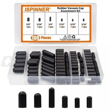 Rubber Vacuum Caps Plug Kit, 100 PCS Assorted Vacuum Plugs Hose End Caps