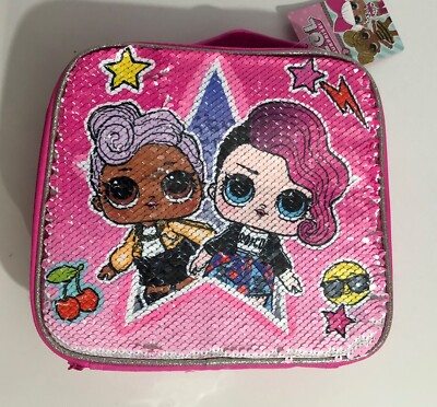 LOL Surprise Sequin Lunch Bag Reversible Pink Girls School Gift