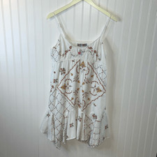 Urban Outfitters Floral Embroidered Dress Size Large Spaghetti Straps Lined