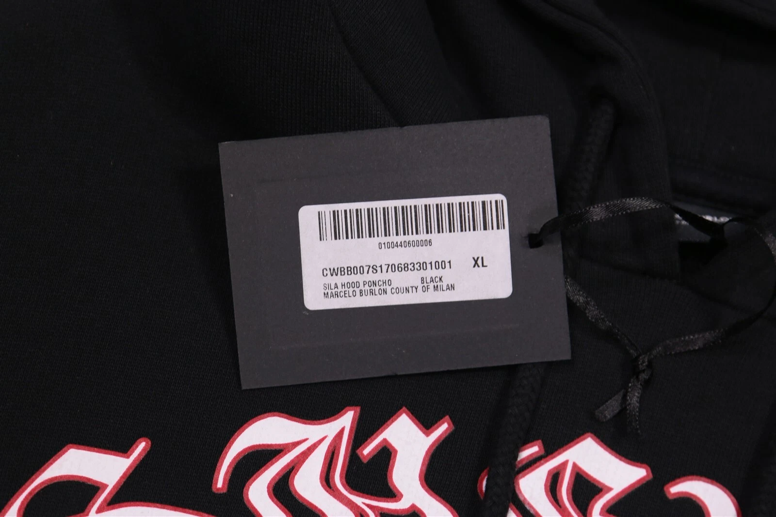 Marcelo Burlon Felpa con Cappuccio XL Donna Nera Oversize Spacco Laterale Contea di Milano