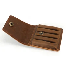 TOURBON Genuine Leather 5 Rounds Rifle Ammo Belt Pouch Cartridge Shell Wallet US