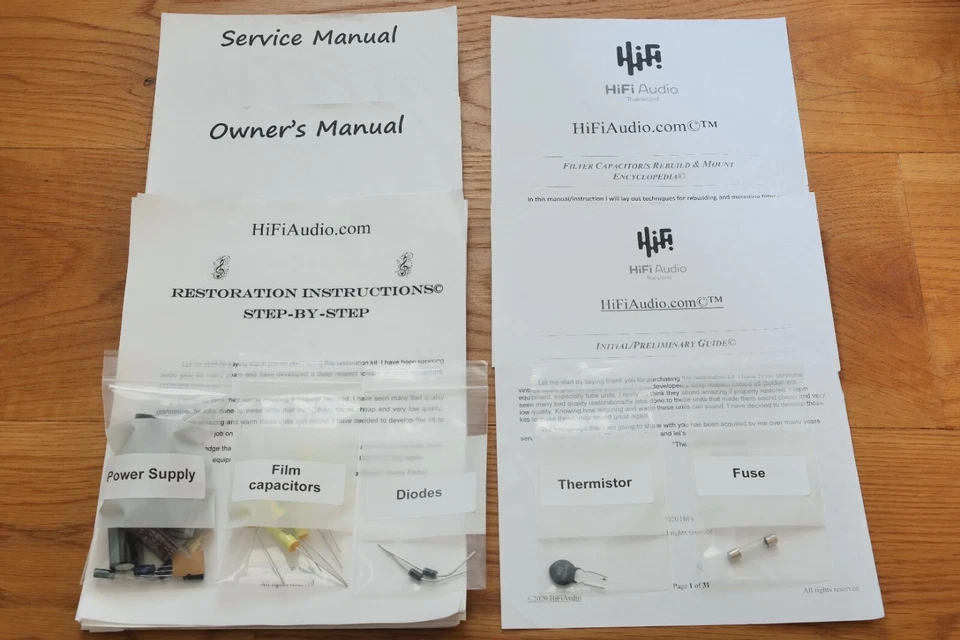 EICO HF-87 Amp Restauración Recapitulación Reparación Actualización Reconstrucción Kit Filtro Condensador Foto 2 de 4