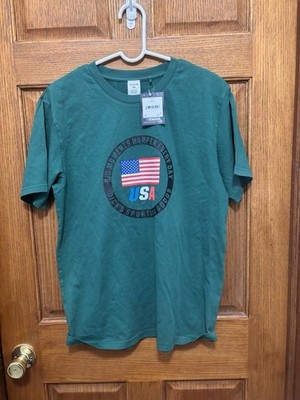 DSG Olympic US FLAG Green T Shirt   men s Sz M. NWT