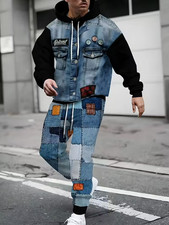 Men's Outfit 2 Piece Set Shirt  Pants Suit PLUS SIZE BIG 4XL