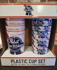 PABST Blue Ribbon Cups &bull; Set Of 10 &bull; 22oz &bull; BRAND NEW &bull; FREE SHIPPING!