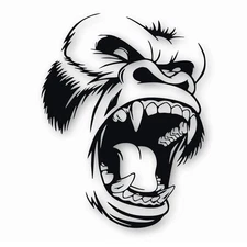 Horror Ape Totem Animal - Vinyl Decal Sticker - CHOOSE Size & Color