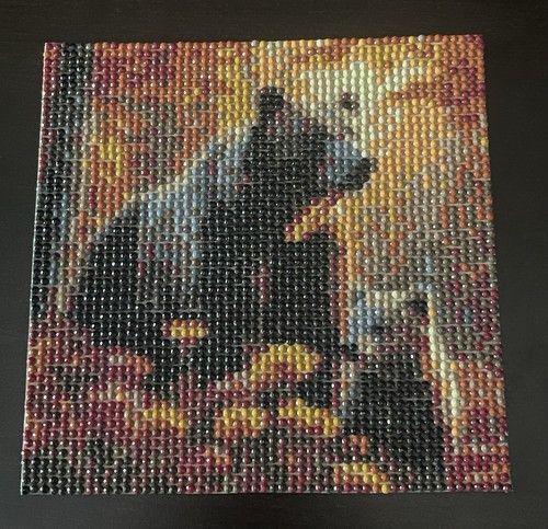 Mama Bear And Cub Diamond Art 6” x 6” Completed Collectible